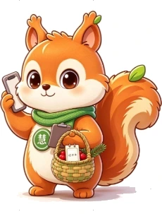慧小松 —— 慧林AI吉祥物，戴绿围巾招手迎宾